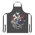 Hollow Knight-inspired apron featuring Hornet and Grimm characters