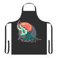 A black apron featuring the iconic Hollow Knight character design, perfect for tabletop gaming enthusiasts.