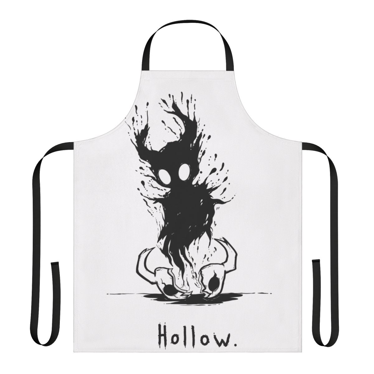Hollow Knight themed apron featuring a hollow void design