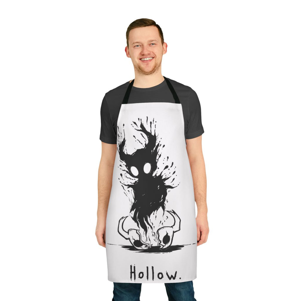 Hollow Knight themed apron featuring a hollow void design