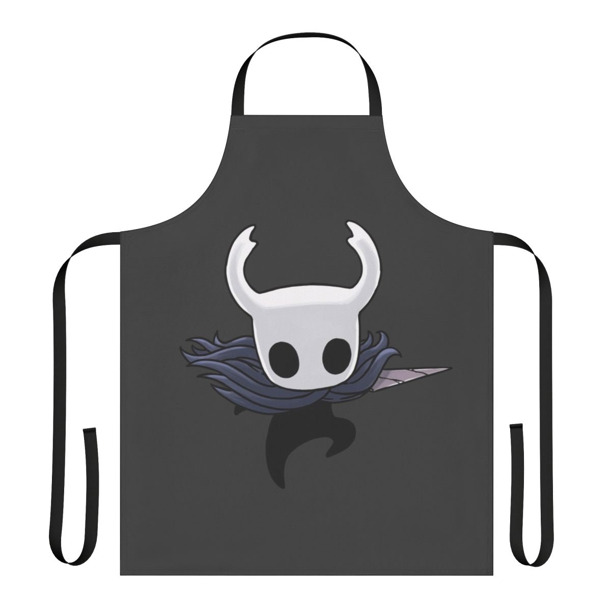 Hollow Knight themed black apron with game-inspired design