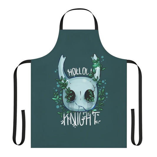 Hollow Knight-themed kitchen apron featuring iconic game characters and artwork