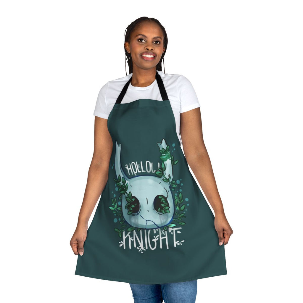 Hollow Knight-themed kitchen apron featuring iconic game characters and artwork