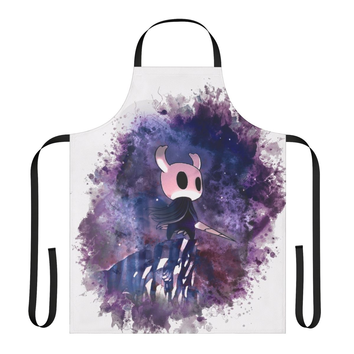 Hollow Knight fan art inspired apron with the knight protagonist character