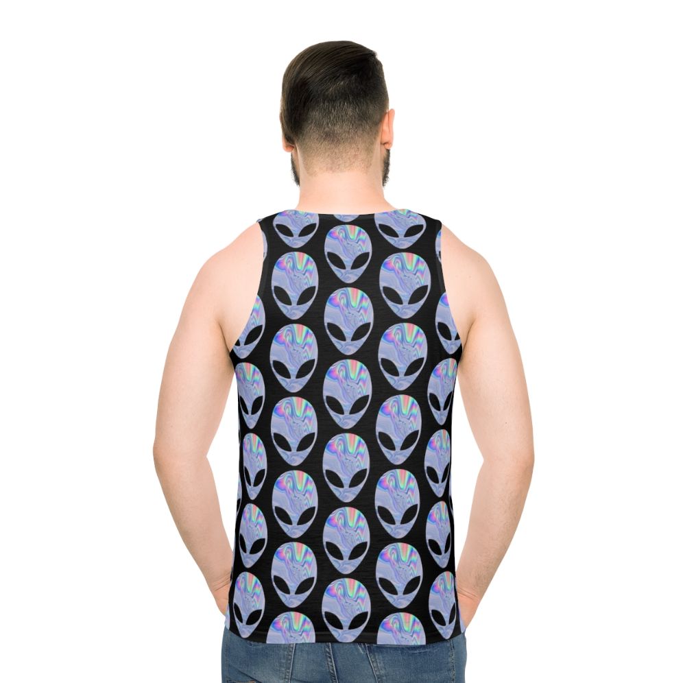 Holographic alien unisex tank top