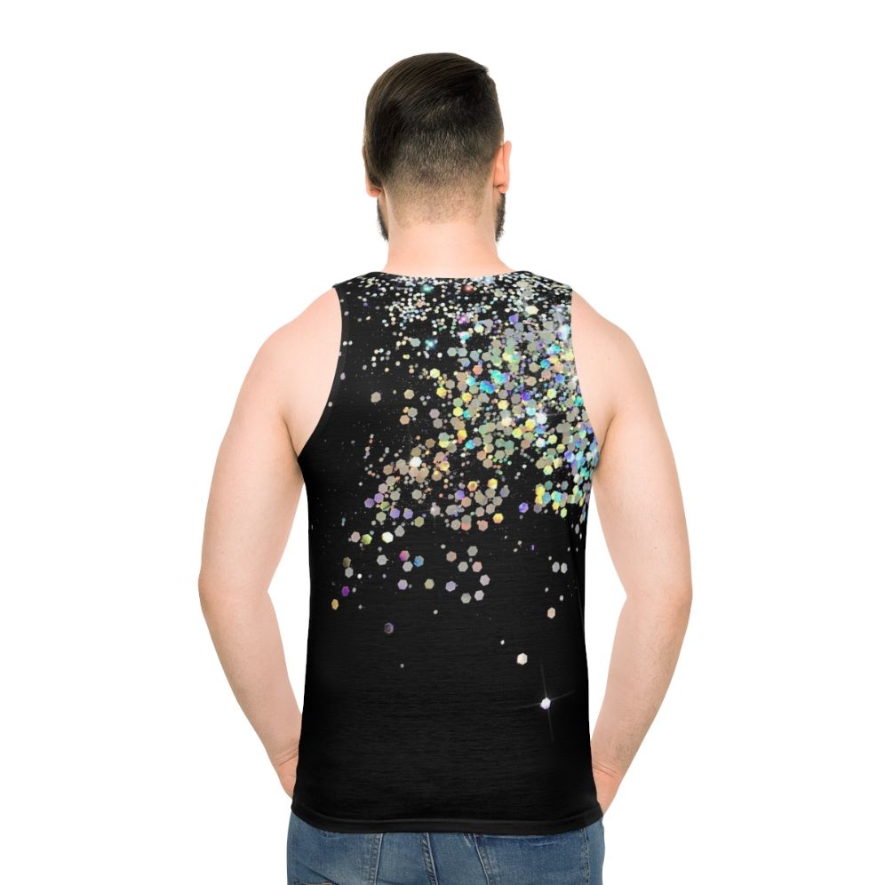 Holographic sparkle unisex black tank top
