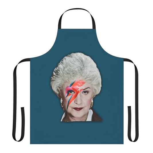 Colorful apron featuring a pop art-style illustration of Dorothy Zbornak from The Golden Girls