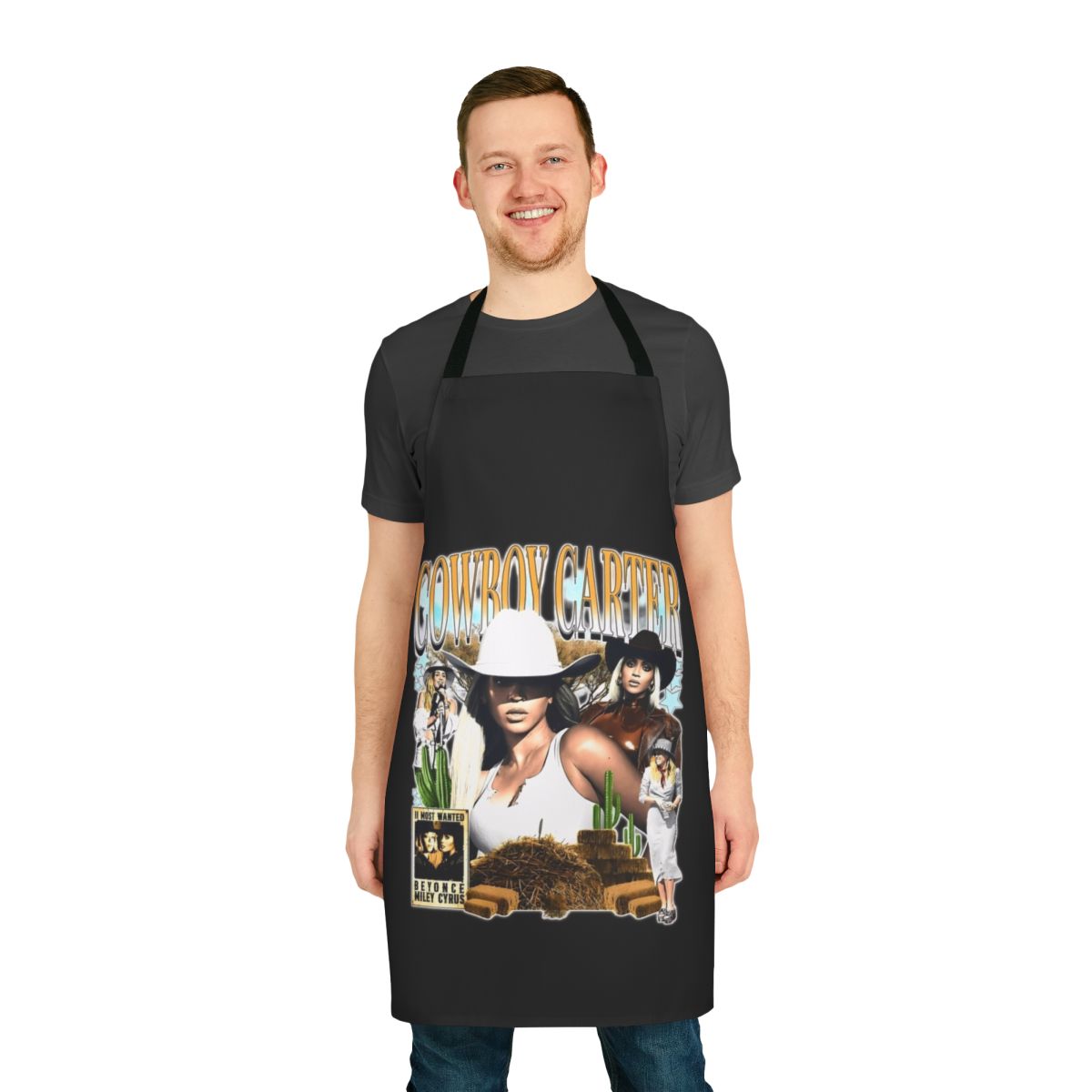 "Beyoncé-inspired apron with Renaissance-themed design"