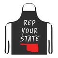 Homemade Oklahoma state pride apron with Oklahoma flag design