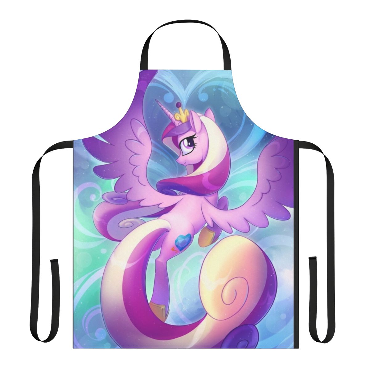 Handmade apron featuring a princess pony design
