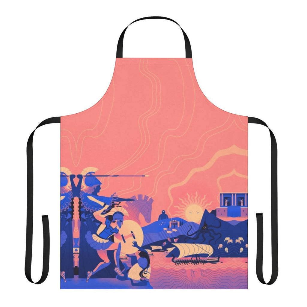 Homeric landscape design summer apron with ancient Greek motifs