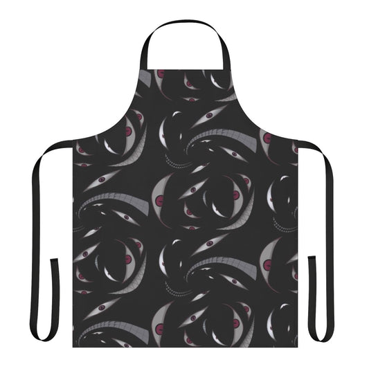Fullmetal Alchemist-themed apron with a homunculus eye and mouth design