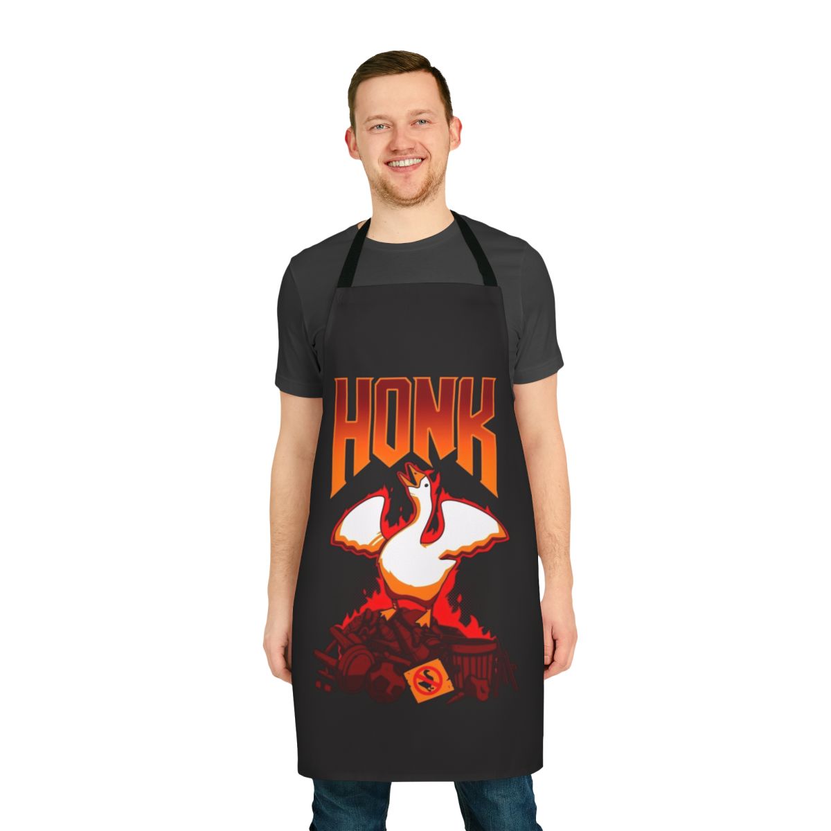 "Honk inspired apron design for gamers and geeks"