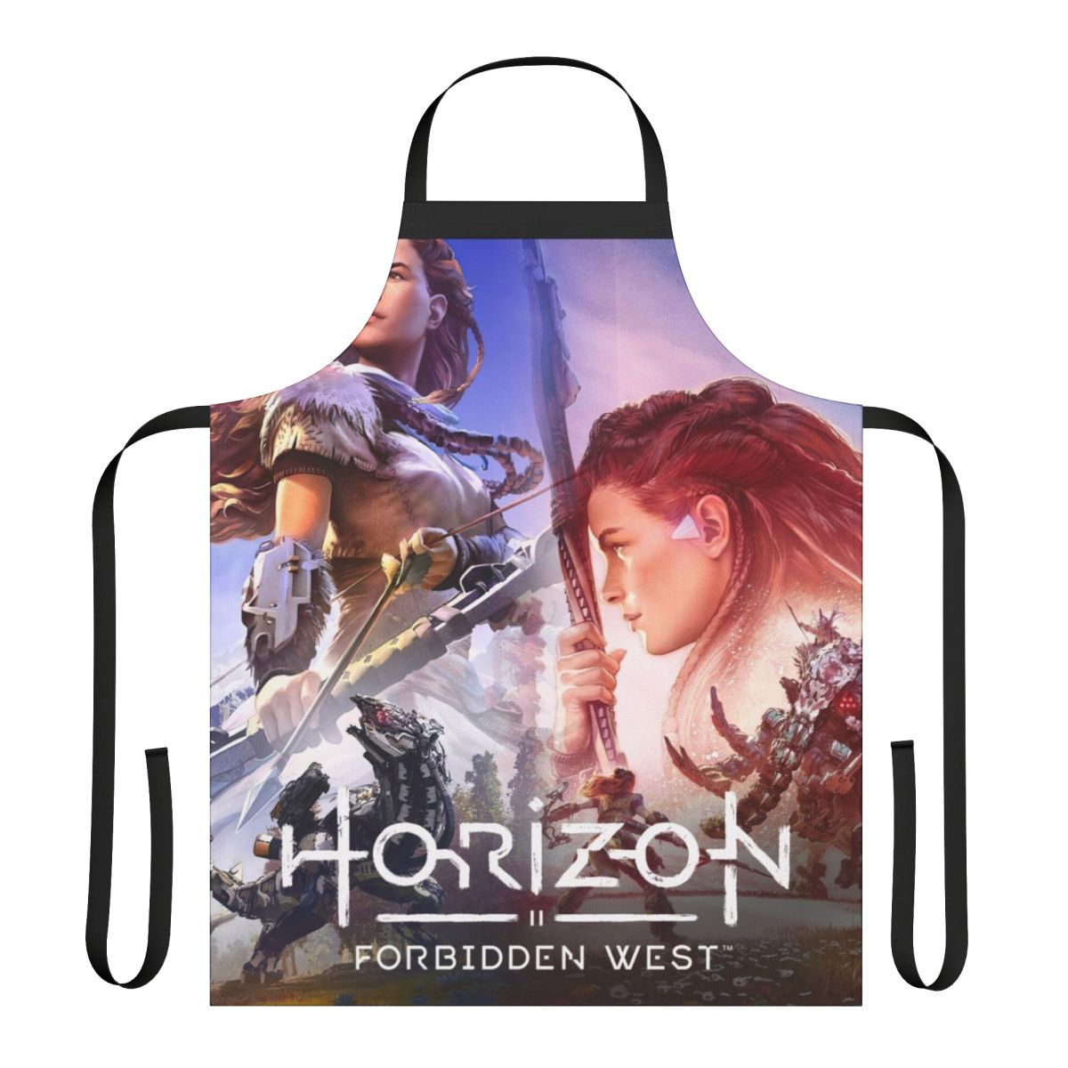 Horizon Forbidden West themed apron with game character Aloy