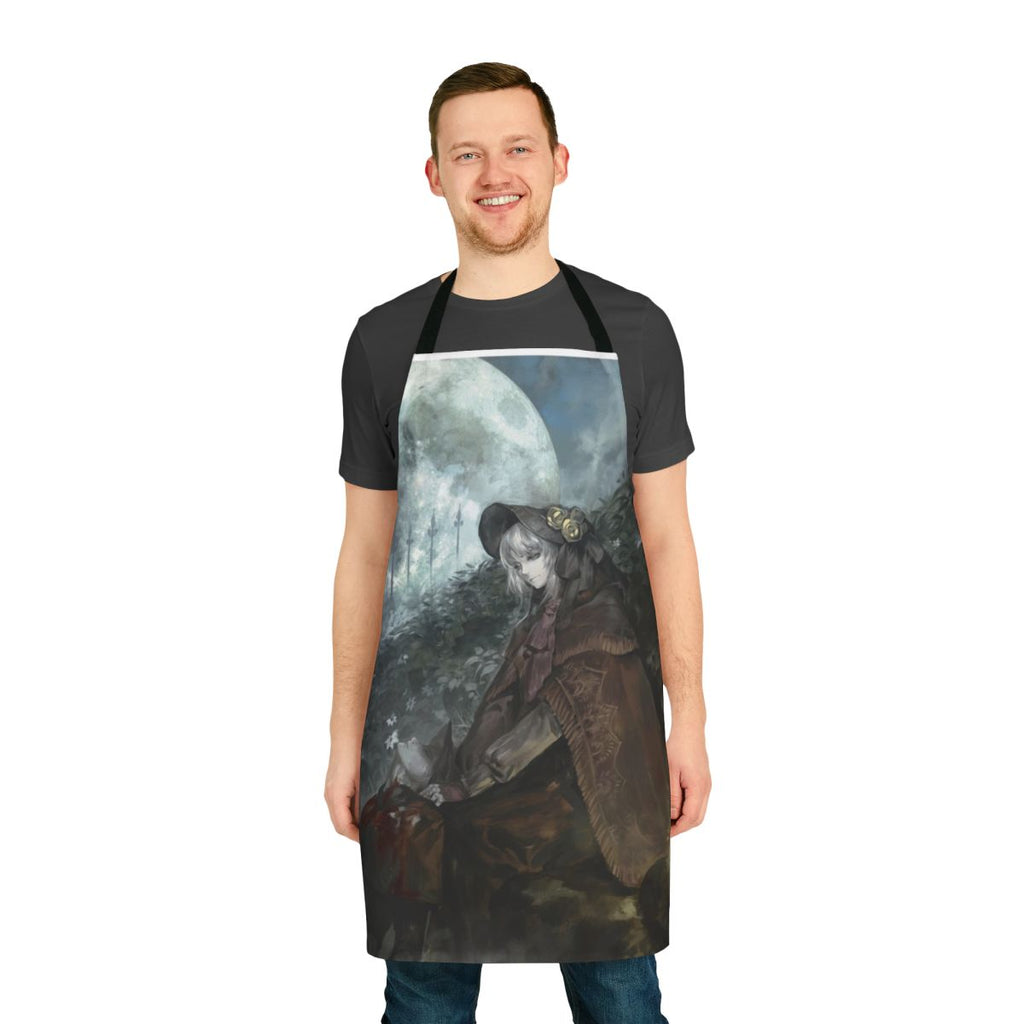Doll-themed apron featuring imagery and design elements from the Bloodborne video game franchise