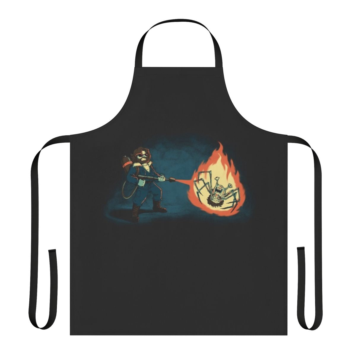 Apron with the "Kill It With Fire" design, inspired by the horror film "The Thing" by John Carpenter.