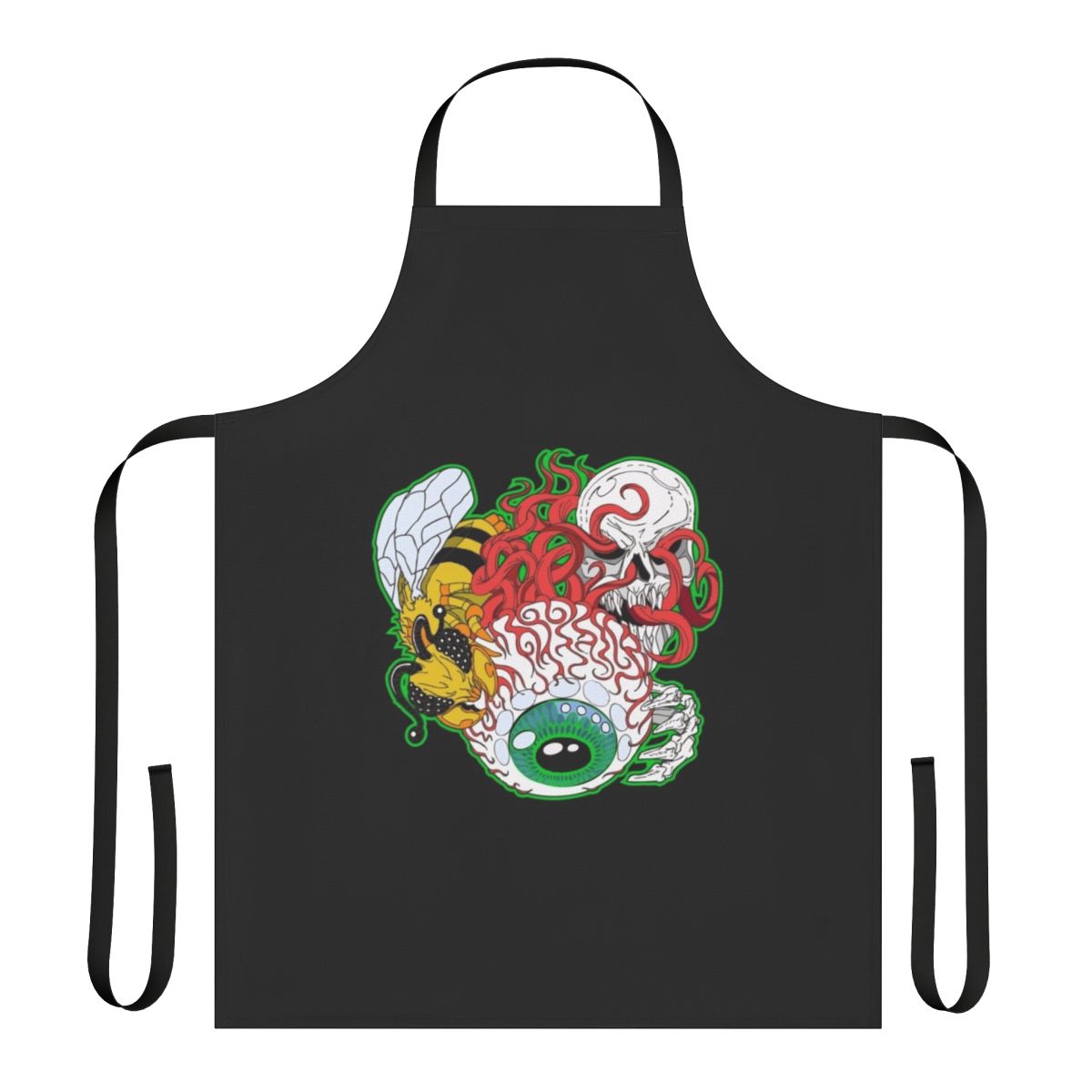 A striking apron featuring the iconic Eye of Cthulhu from the popular game Terraria.