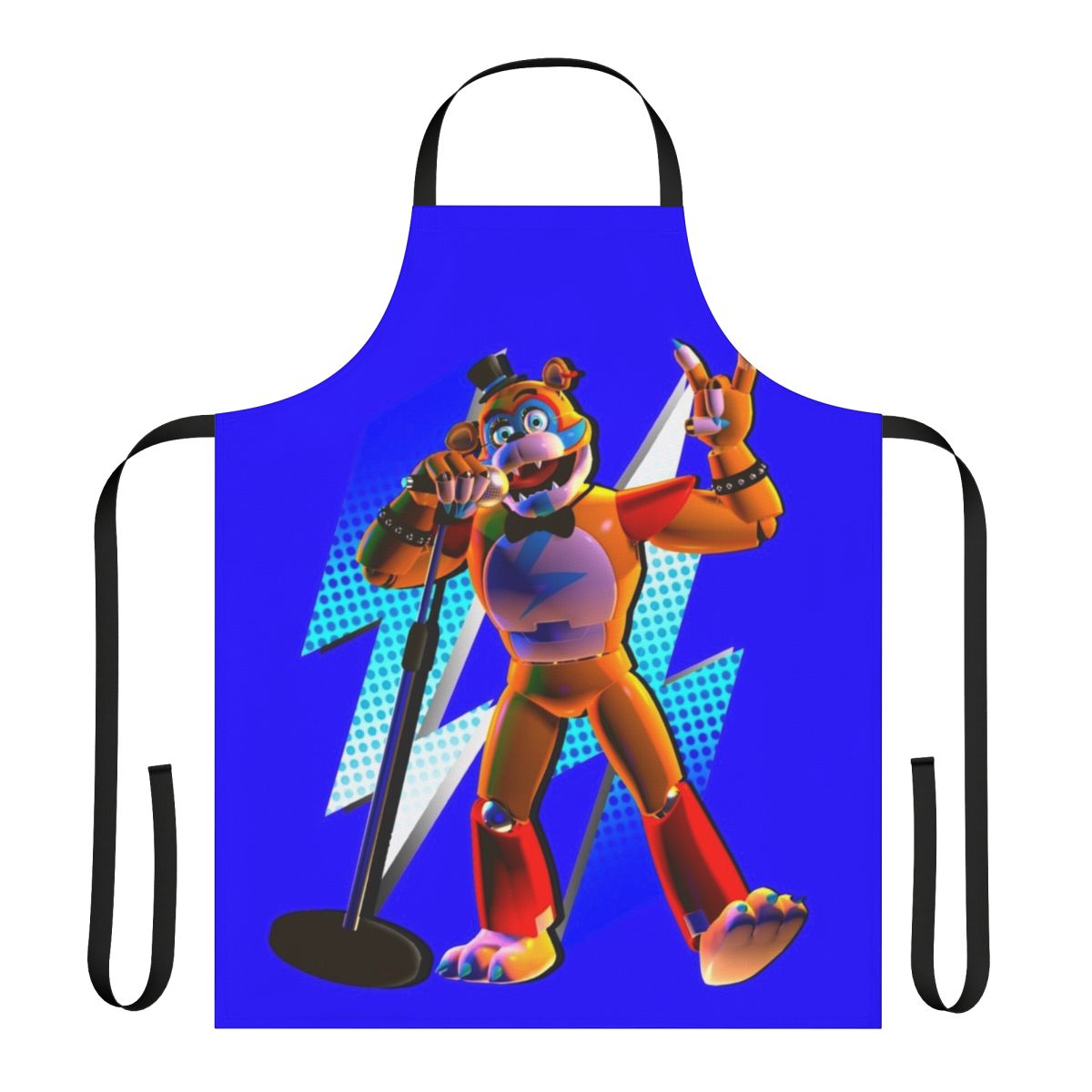 Stylized image of Glamrock Freddy from Five Nights at Freddy's Security Breach on an apron