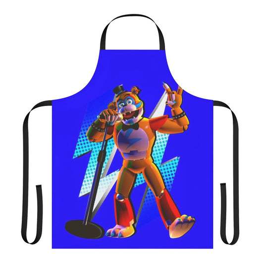 Stylized image of Glamrock Freddy from Five Nights at Freddy's Security Breach on an apron
