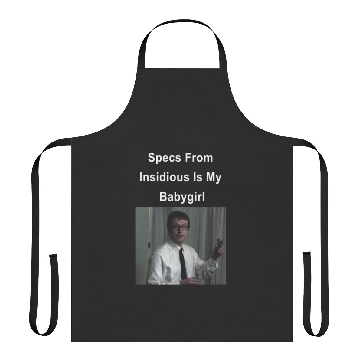 A high-quality apron featuring a graphic inspired by the Insidious horror movie franchise.