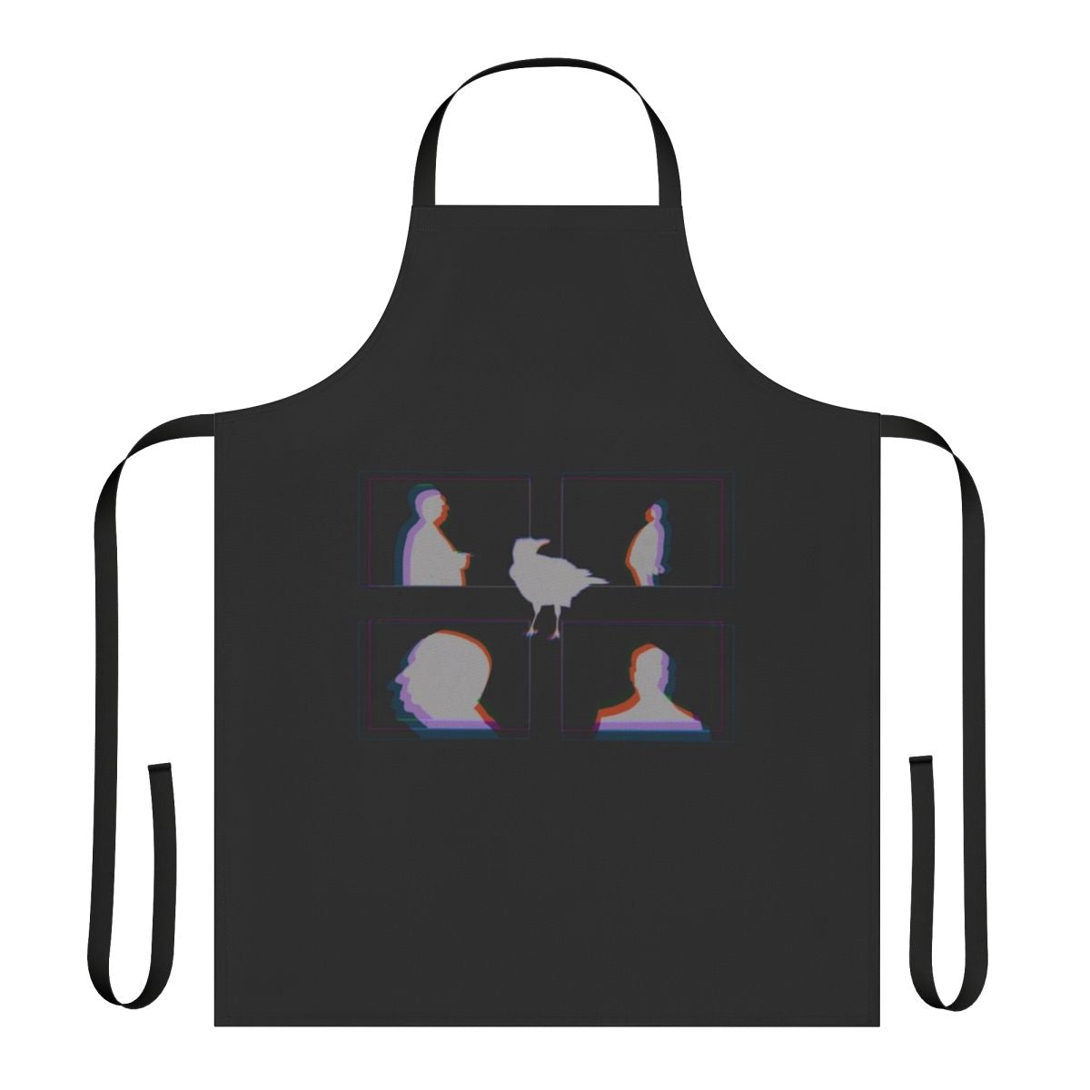 Crow-themed apron inspired by the iconic horror filmmaker Alfred Hitchcock