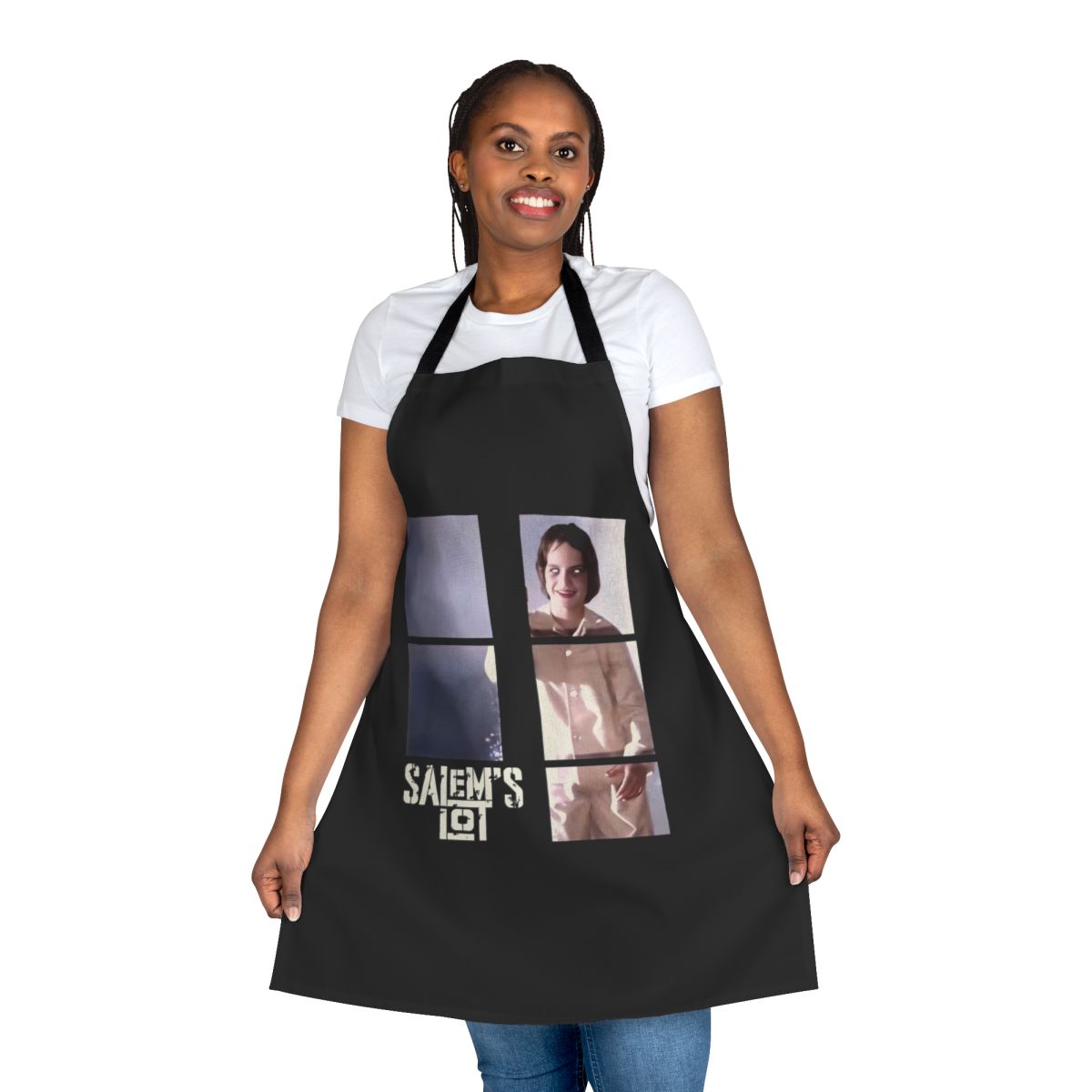 Horror movie inspired apron with the iconic window scene from Salem's Lot