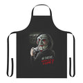 Apron with "Wanna Play a Game?" horror movie-inspired design for video game lovers