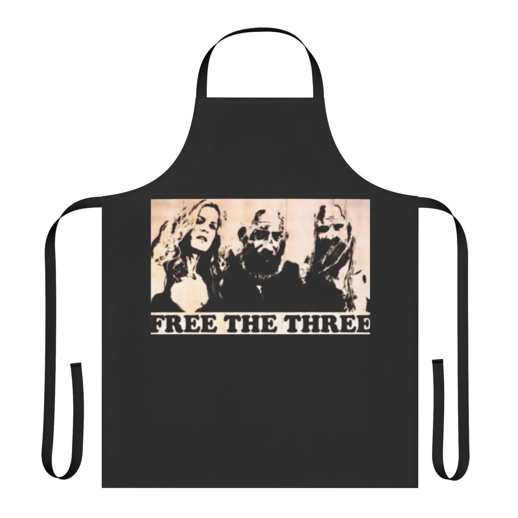 A stylish and horror-themed apron inspired by the cult classic film "3 from Hell" by Rob Zombie.