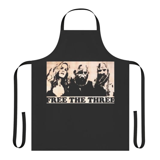 A stylish and horror-themed apron inspired by the cult classic film "3 from Hell" by Rob Zombie.