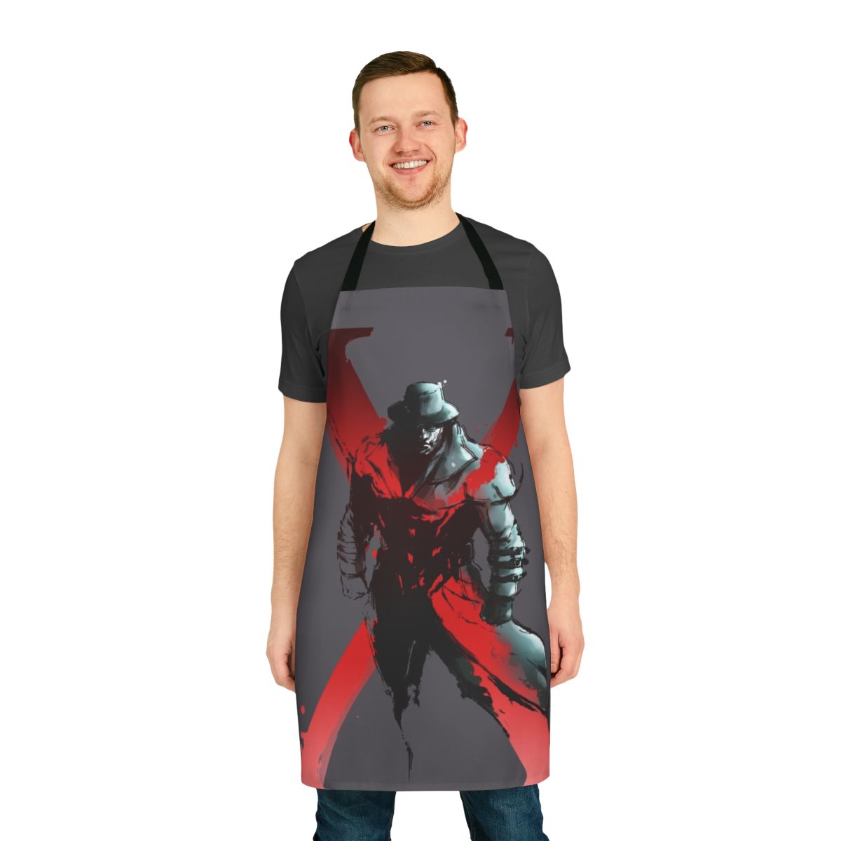 Resident Evil-inspired horror apron with Umbrella Corporation and T-Virus logos