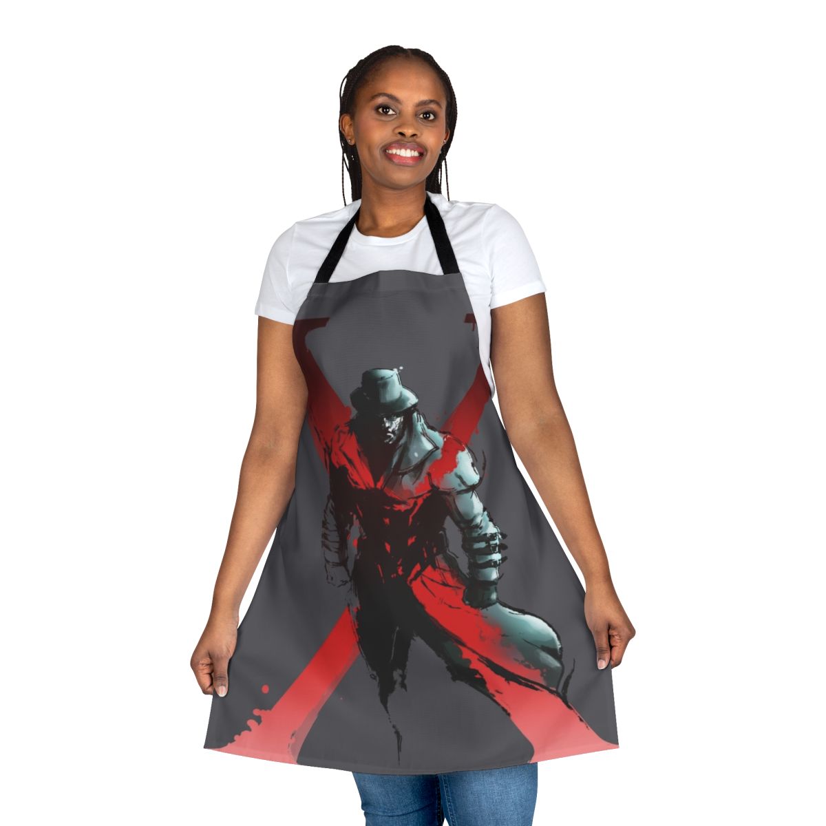 Resident Evil-inspired horror apron with Umbrella Corporation and T-Virus logos