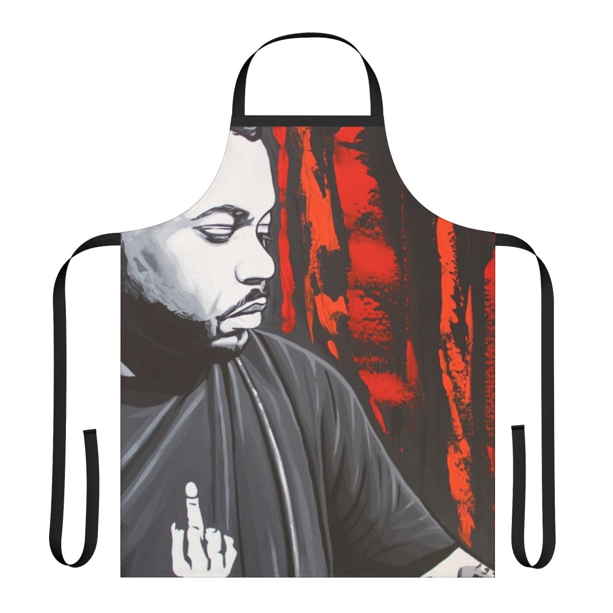House music-themed kitchen apron with Derrick Carter-inspired graphics