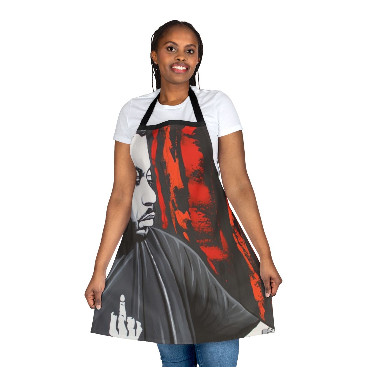 House music-themed kitchen apron with Derrick Carter-inspired graphics