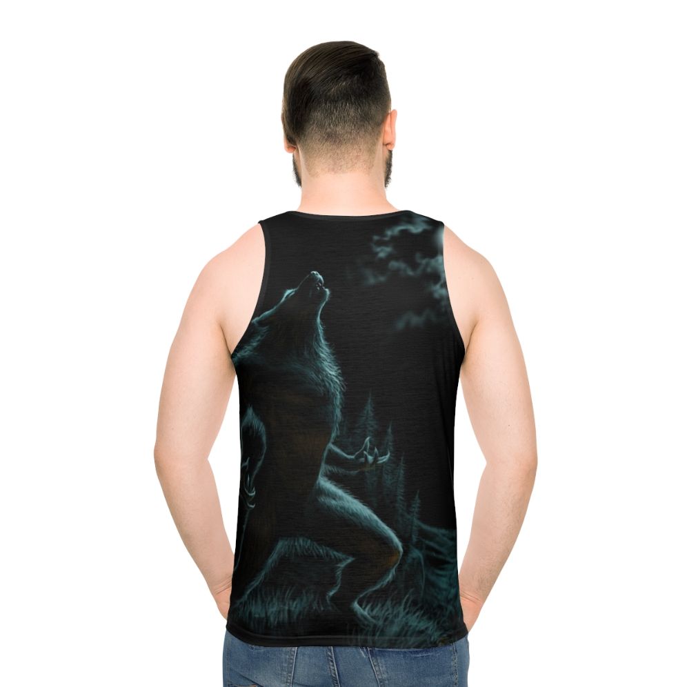 Howling werewolf unisex horror tank top