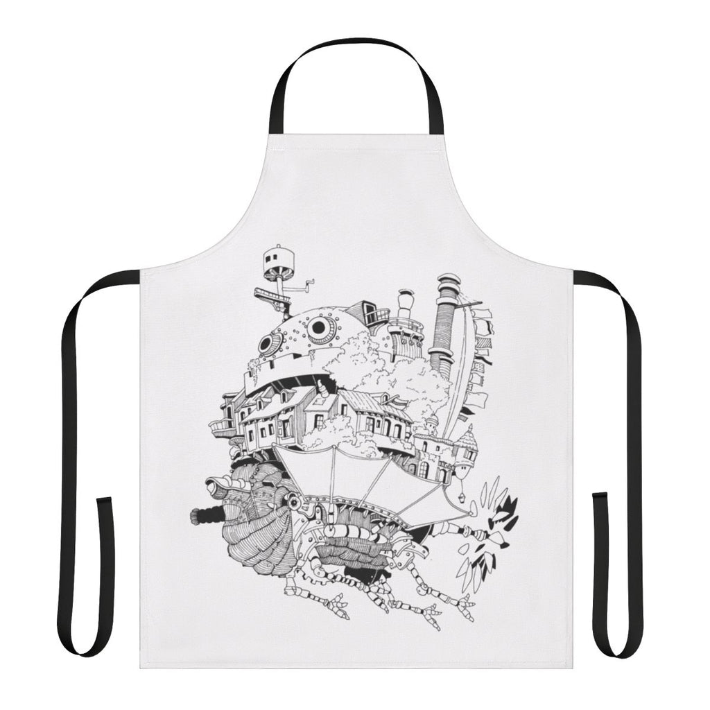 Howl's Moving Castle inspired apron with anime artwork and characters