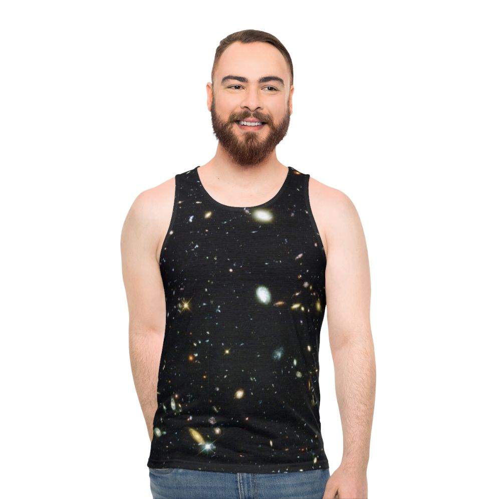 Hubble Deep Field galaxy and stars unisex tank top