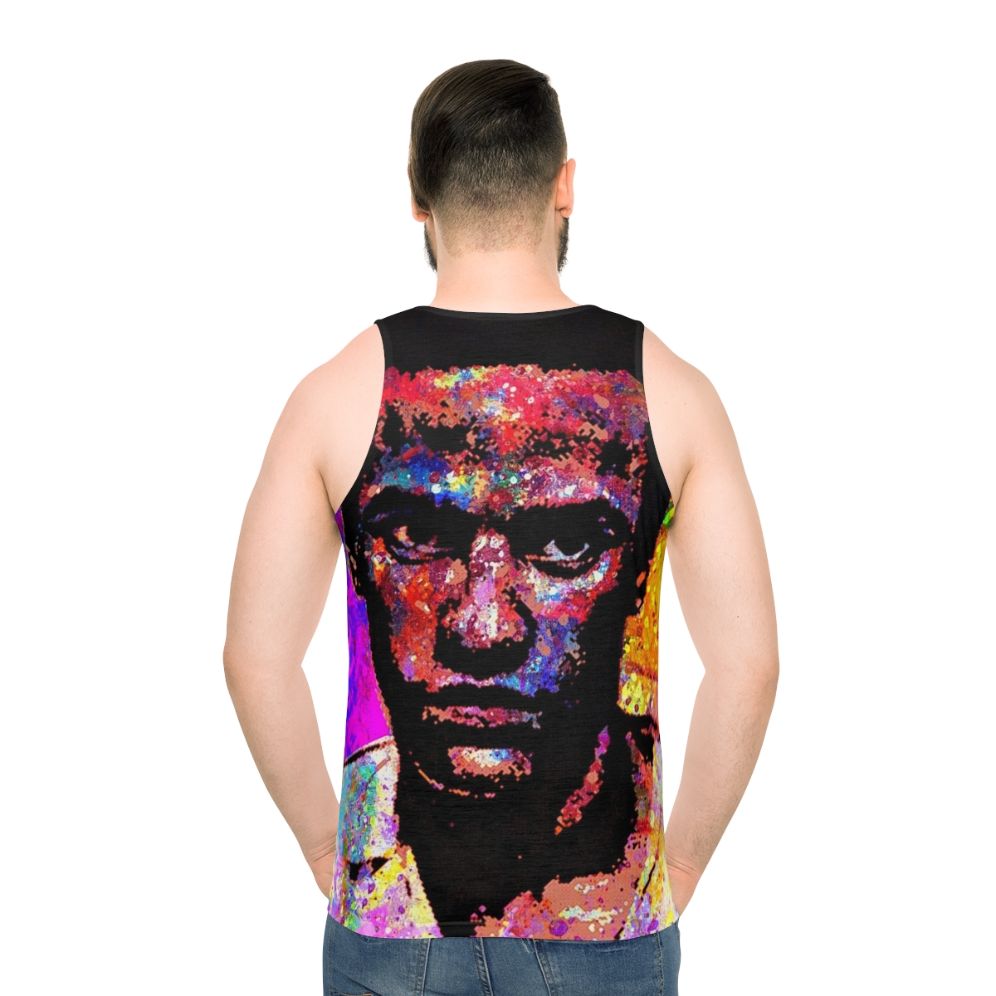 Huey P Newton portrait on unisex black tank top