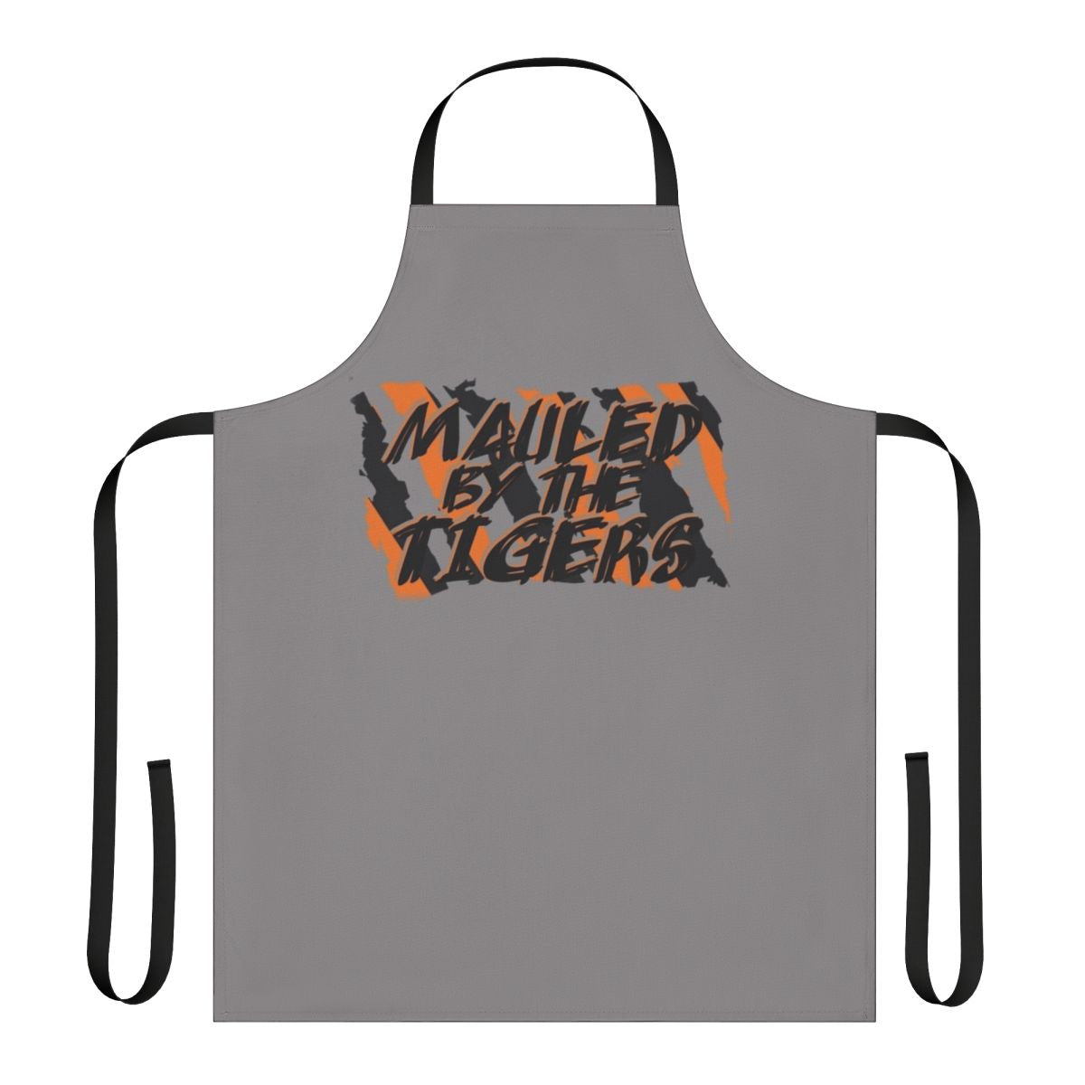 A black and amber cooking apron featuring the Hull City Tigers football club logo and colors.