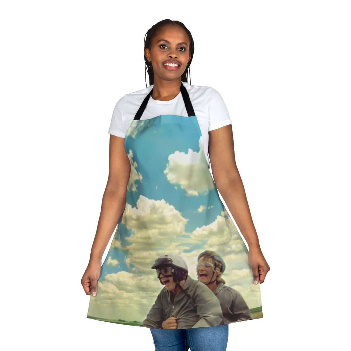 Vintage-style comedy apron featuring a retro design inspired by the 1990s movie Dumb and Dumber