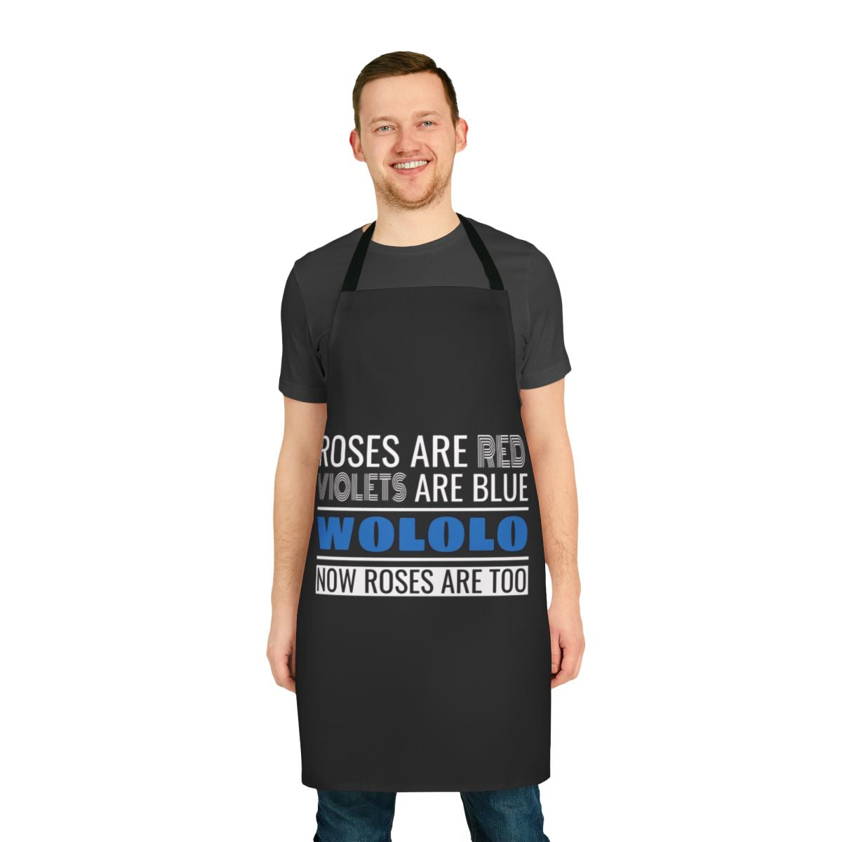 Age of Empires inspired apron with "Wololo" text