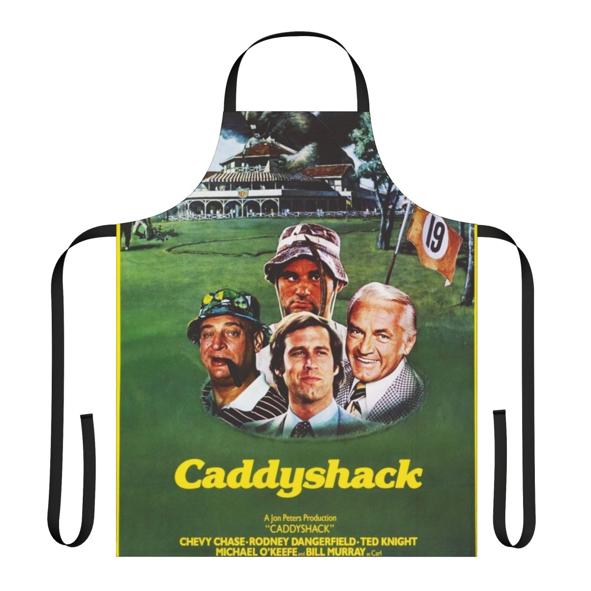 Humorous apron with a Caddyshack-inspired sarcastic design
