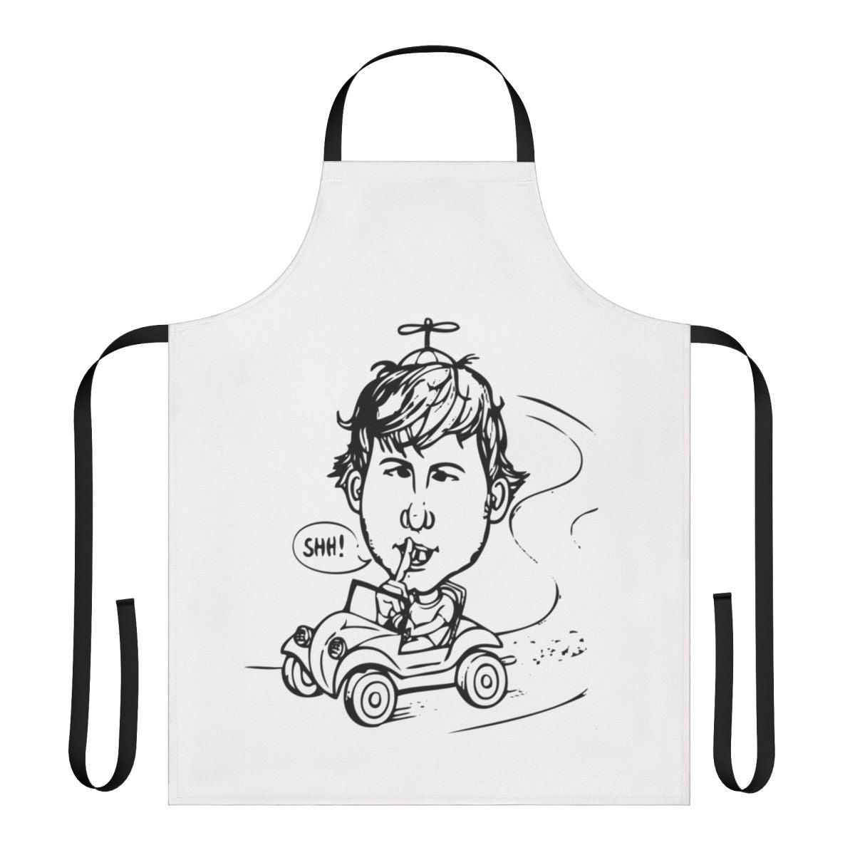 Rude man who shushes printed on a durable and comfortable apron