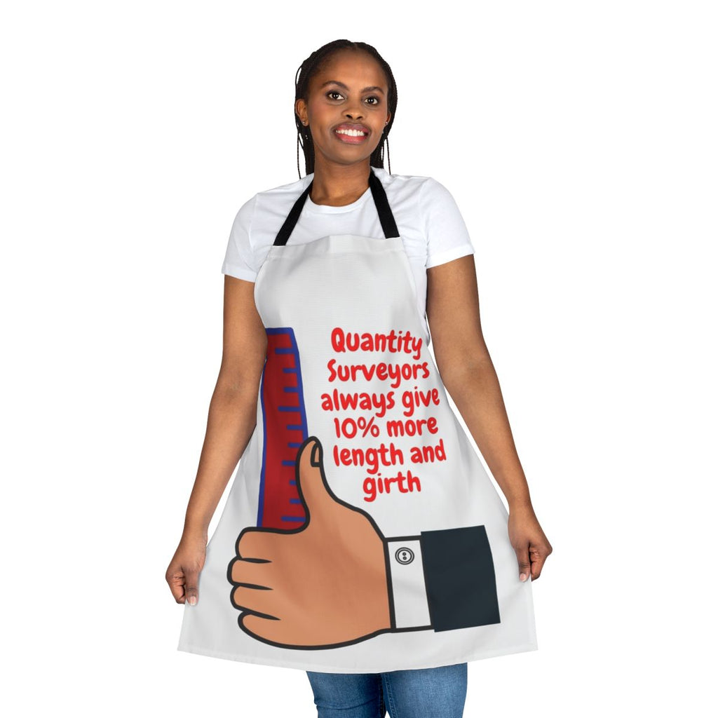 Quantity surveyor apron with a funny design, ideal for construction professionals