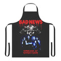 Funny 'Bad News' themed apron with heavy metal music parody design