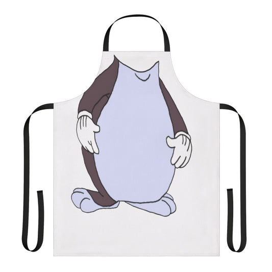 A black and white apron featuring the popular "Big Chungus" meme character.