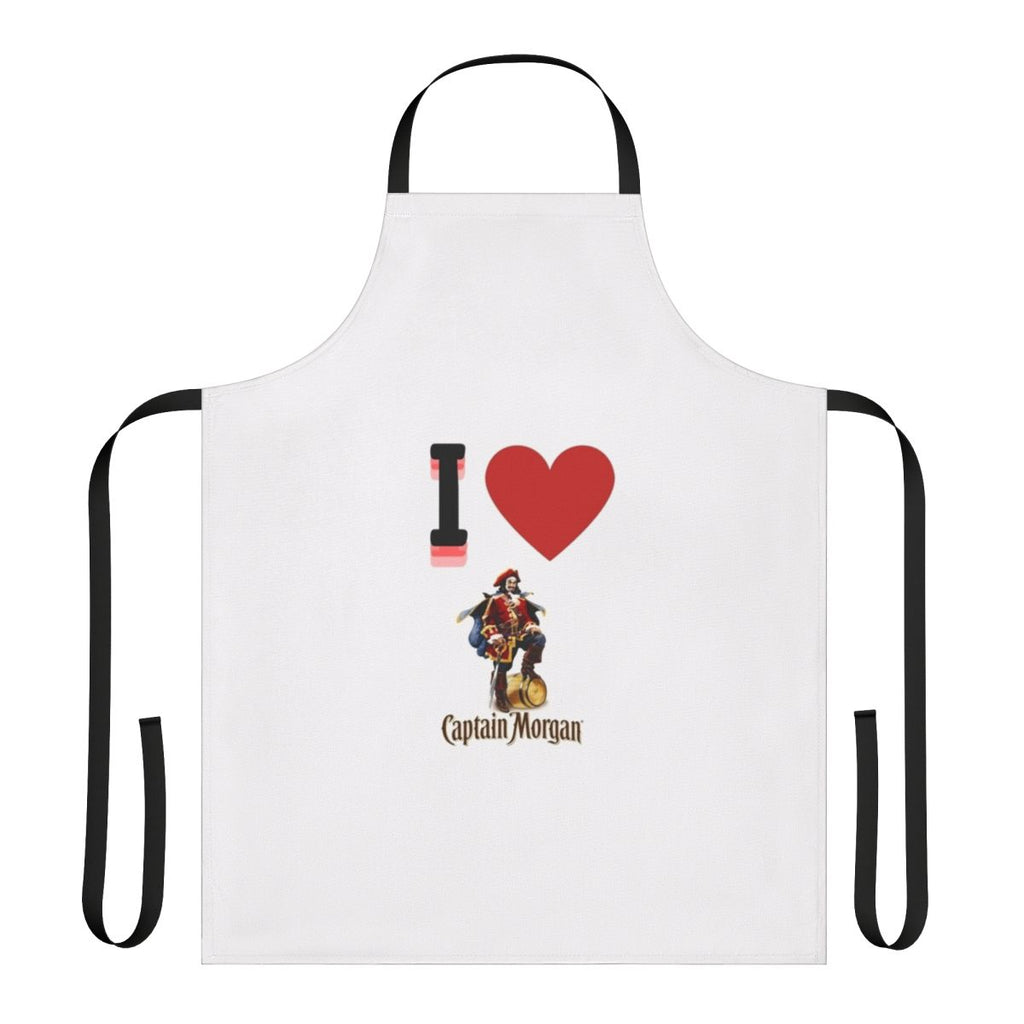 Funny apron with Captain Morgan-inspired design for bartenders and alcohol enthusiasts