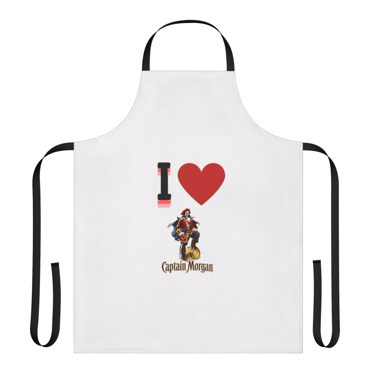 Funny apron with Captain Morgan-inspired design for bartenders and alcohol enthusiasts