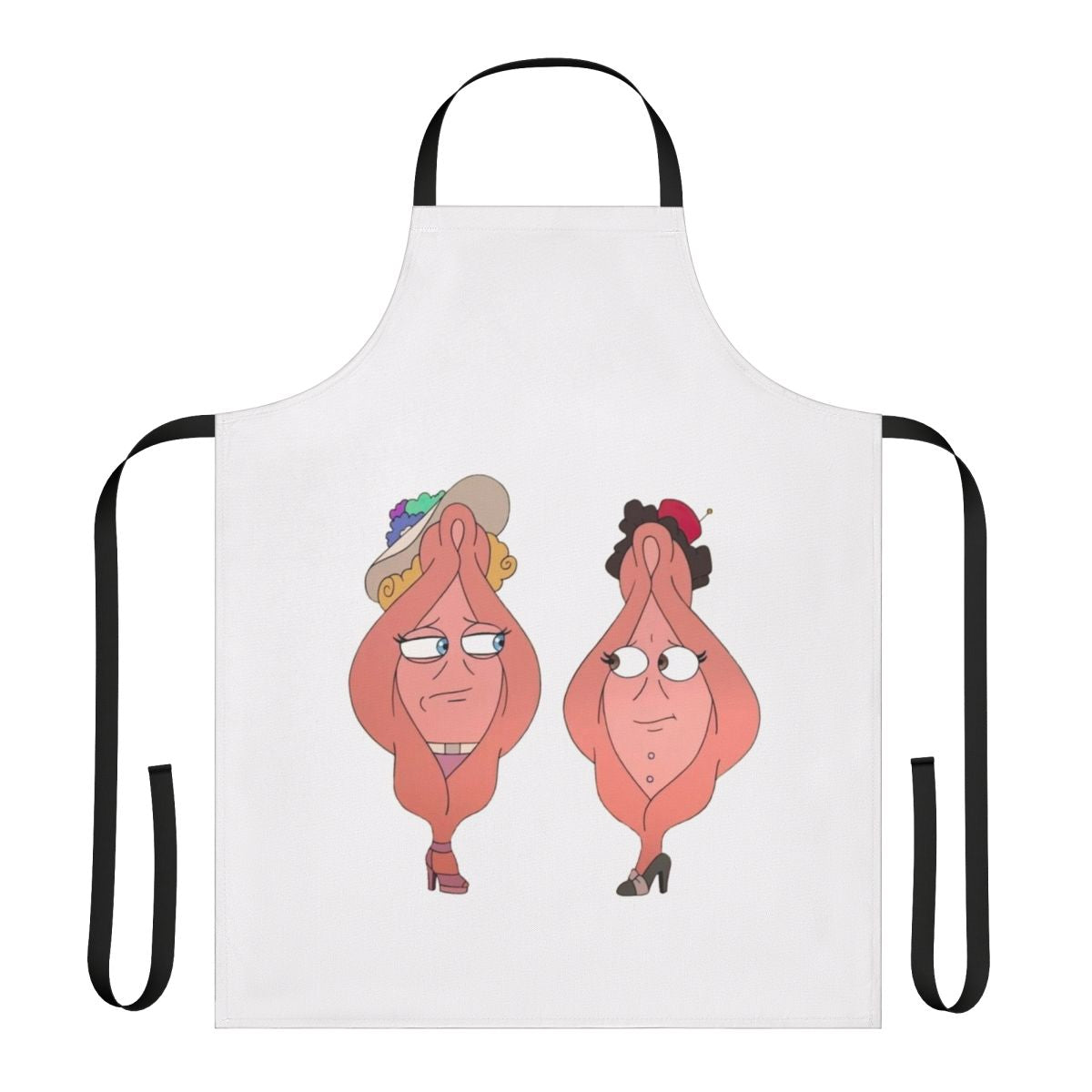 Funny "Big Mouth" inspired adult apron featuring a vagina design
