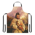 Funny apron depicting a cat in the style of the "Lamb of God" religious imagery