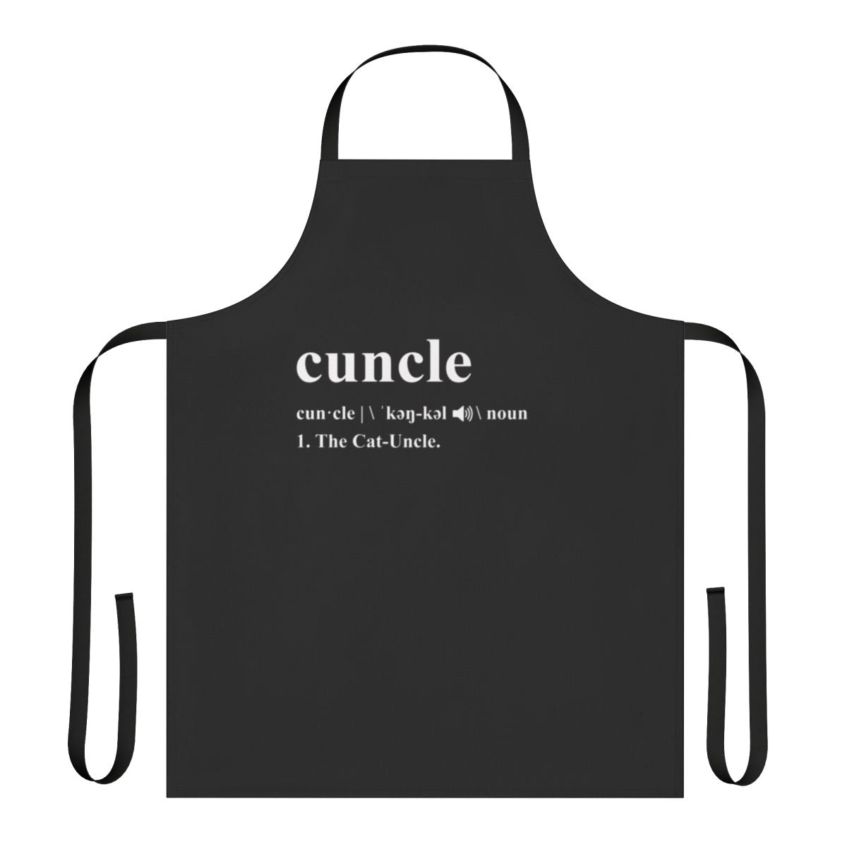 Funny cat uncle "cuncle" apron with a playful design